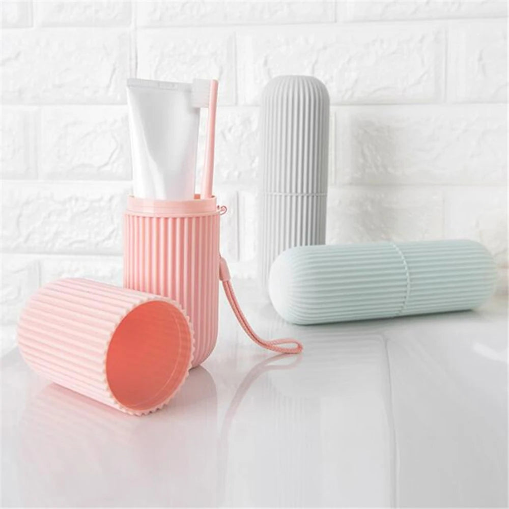 Travel Toothbrush & Toothpaste Storage Case | Portable Cup