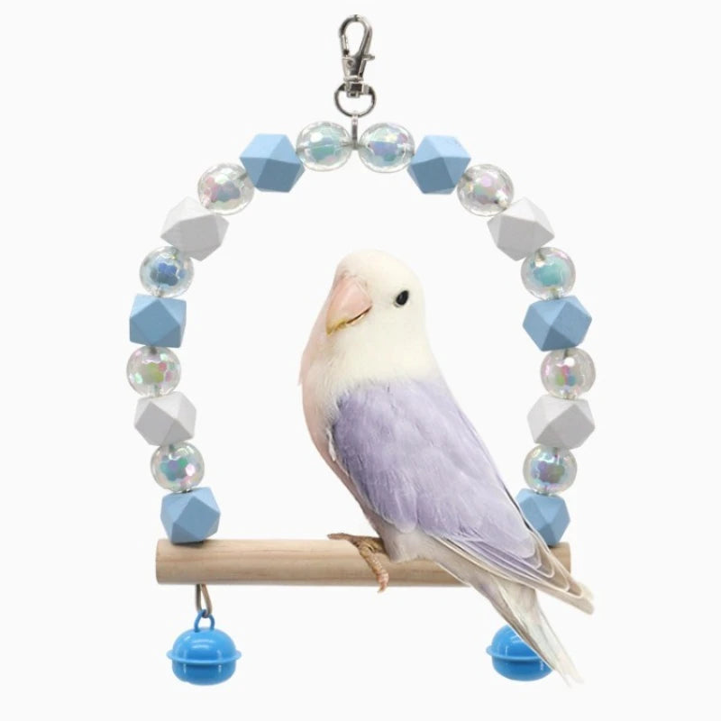 Colorful Parrot Swing Toys Set Bird Cage Accessories, Bird Play Stand for Parakeet Cockatiel Lovebird Bird Accessories Oasis Select Blue