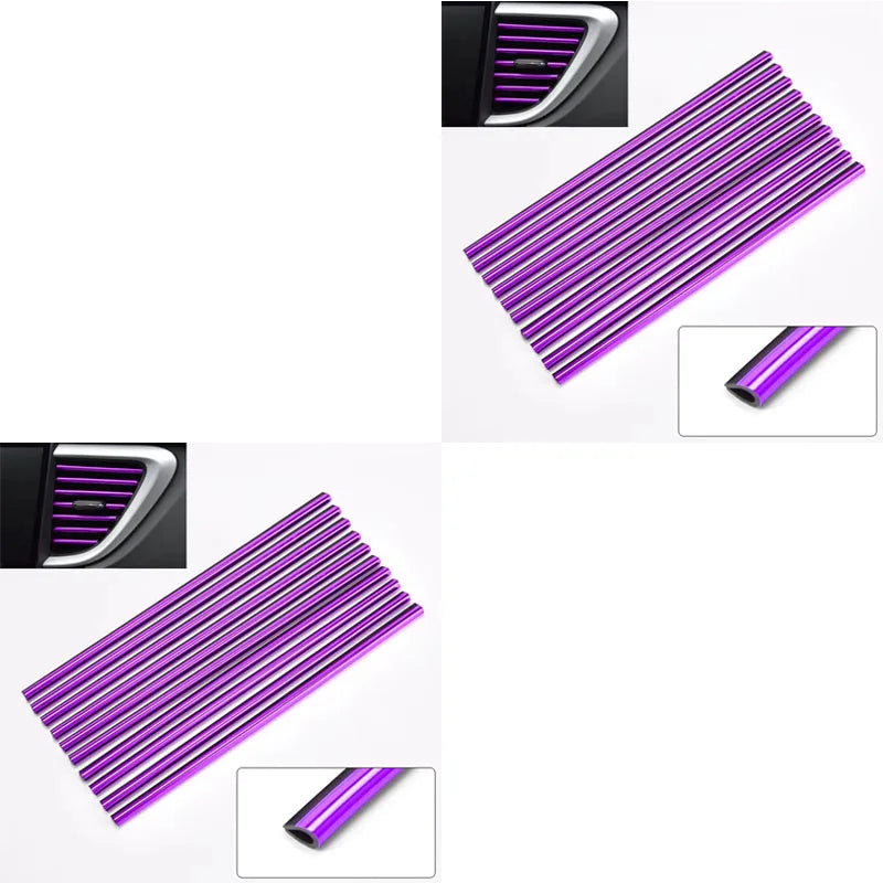 10/20pcs Car Air Conditioner Outlet Decorative U Shape Moulding Trim Decor Strips Car Styling Car Door Edge Corner Protector Oasis Select 20pcs Purple
