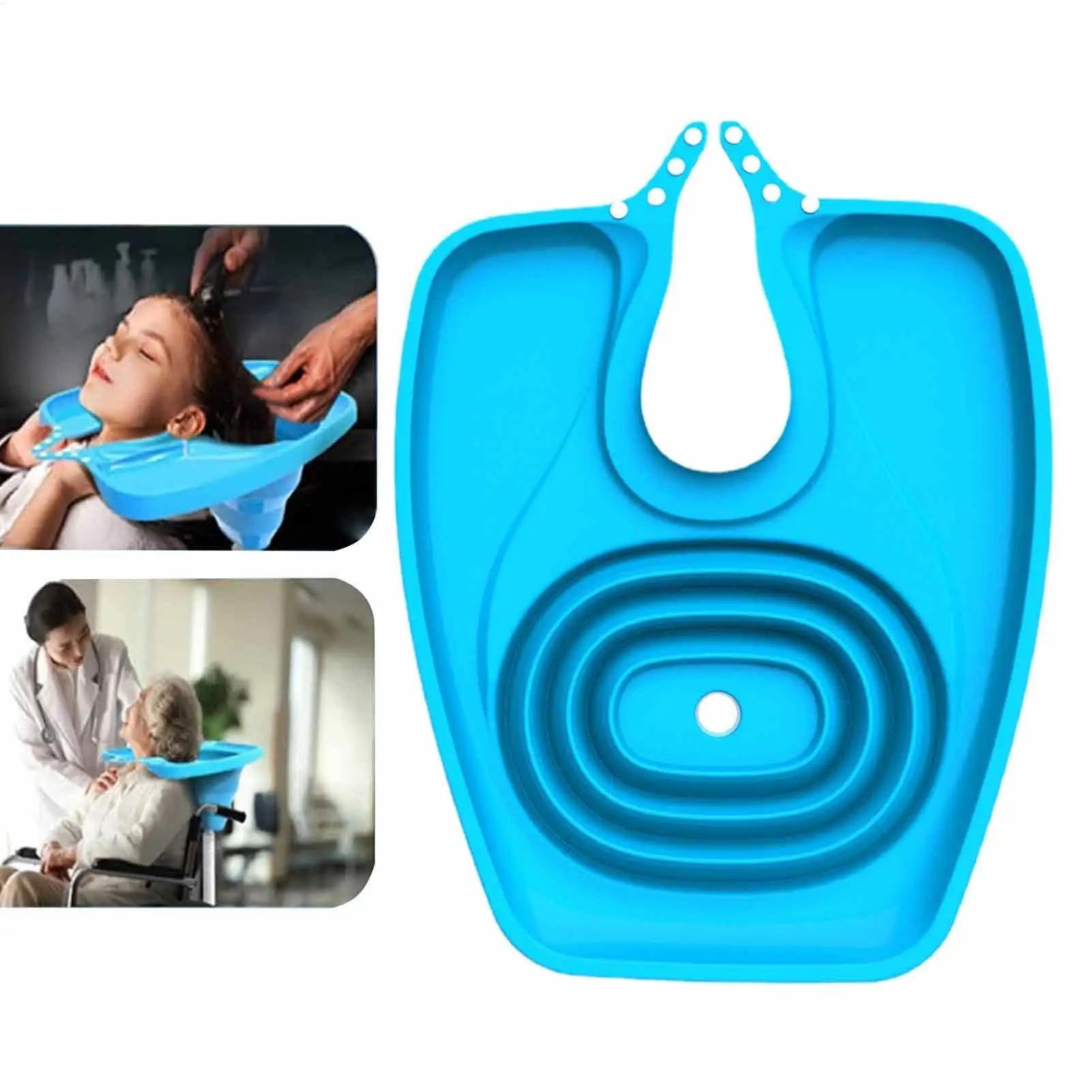 Portable Shampoo Bowl Foldable Shampooing Basin Bowl with Drain Hose for Women Home Salon Hair Wash Supplies for Disabled Oasis Select