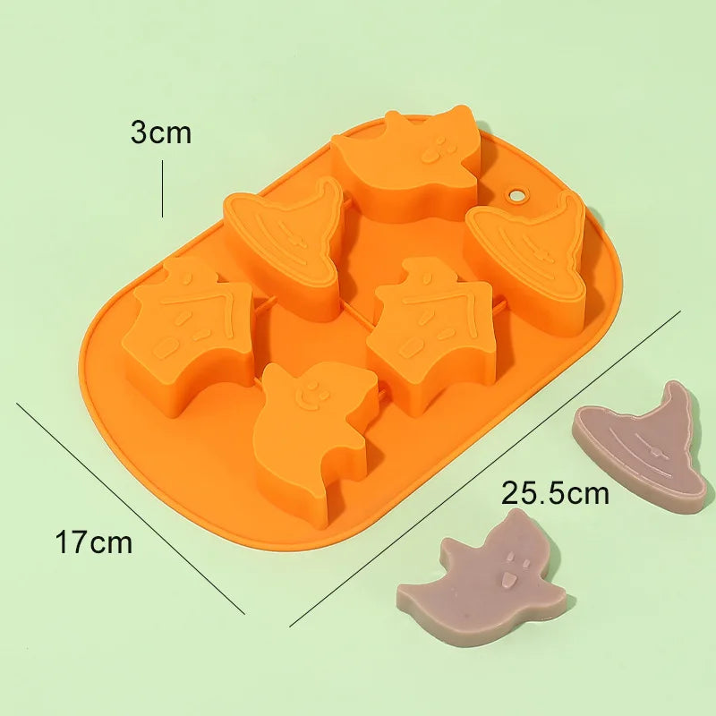 Halloween Silicone Molds Pumpkin Candy Mould Tray Pumpkin Ghost Bat Skull Fondant Chocolate Moulds for Craft Cupcake Soap Jelly Oasis Select 293