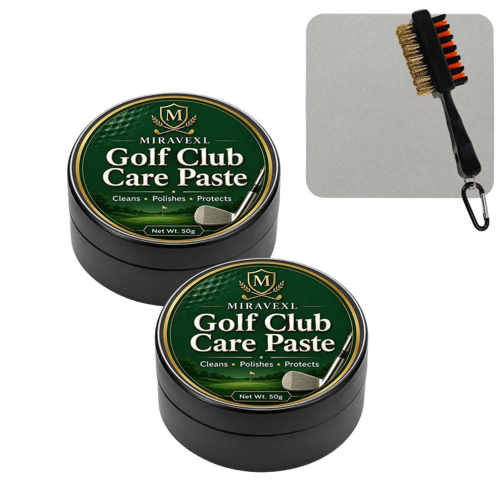 Golf Club Care Paste Kit with Polishing Cloth and Cleaning Brush, Club Head Cleaner Polish forIrons Wedges Putters Accessories! Oasis Select 2 Boxes