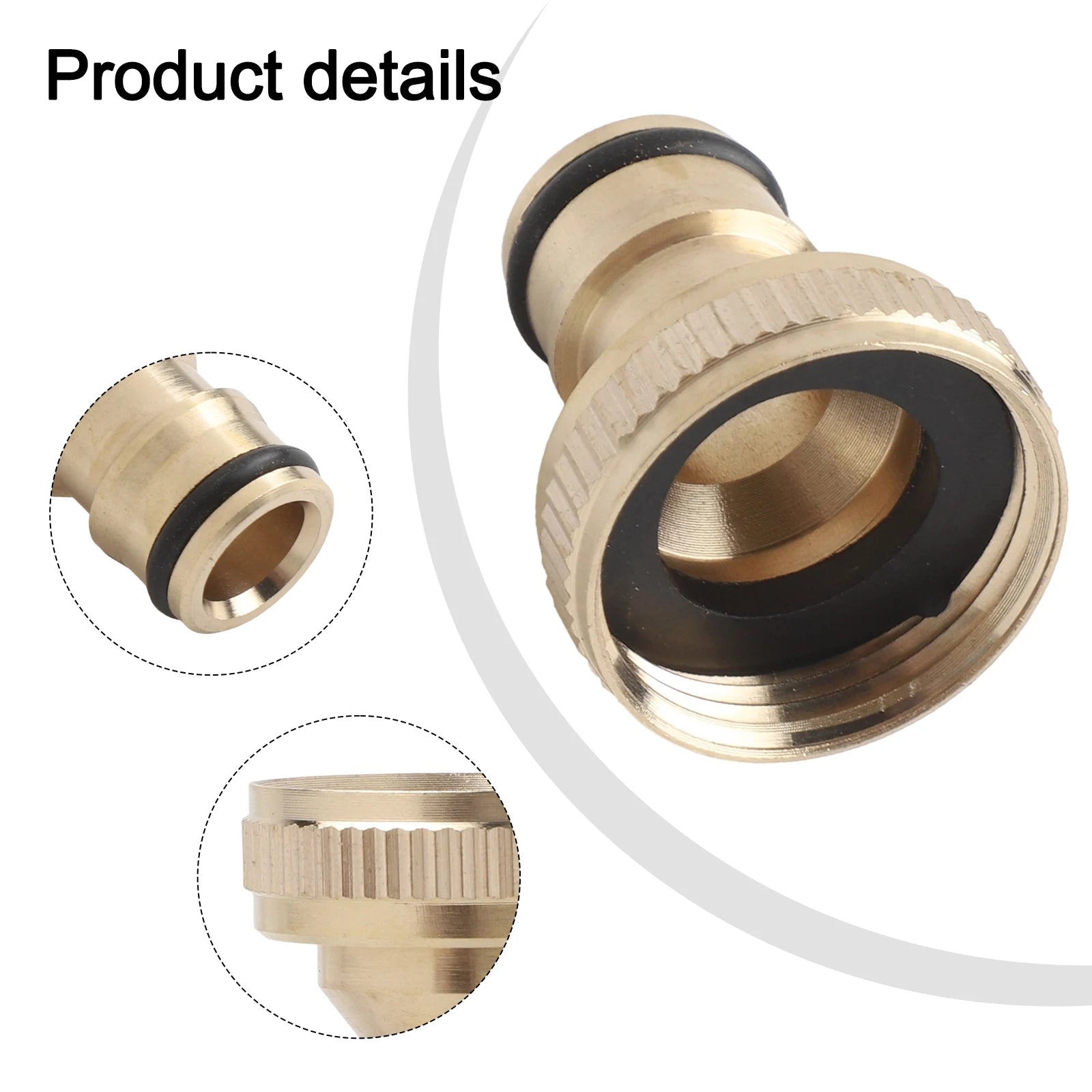 3/4" Brass Quick Connector Garden Hose Faucet Adapter