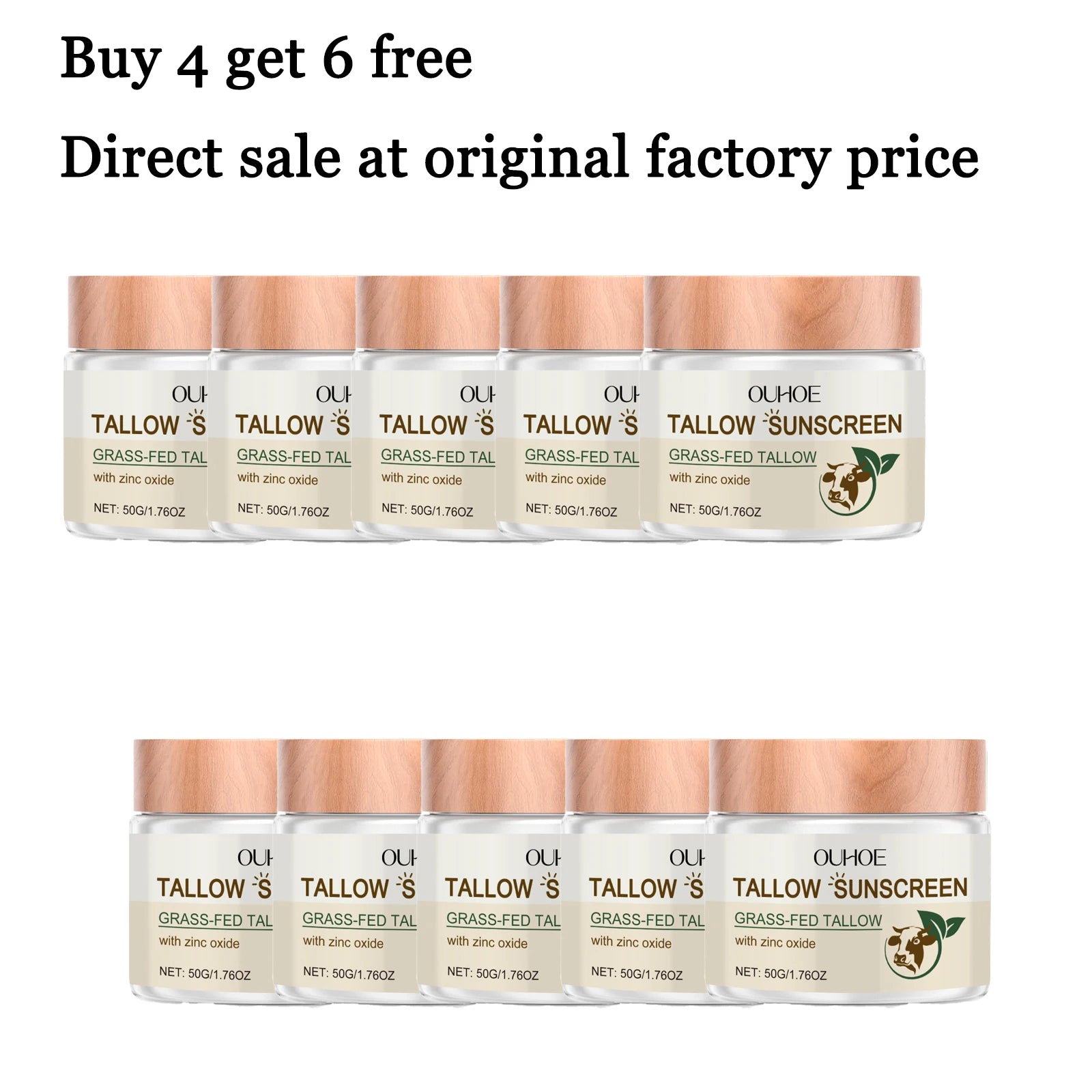 50G Sunscreen Tallow Balm Deep Moisturizing Prevent Sunburn Lightweight Refreshing Non-greasy Outdoor Skin Protection Cream Oasis Select buy 4 free 6 United States