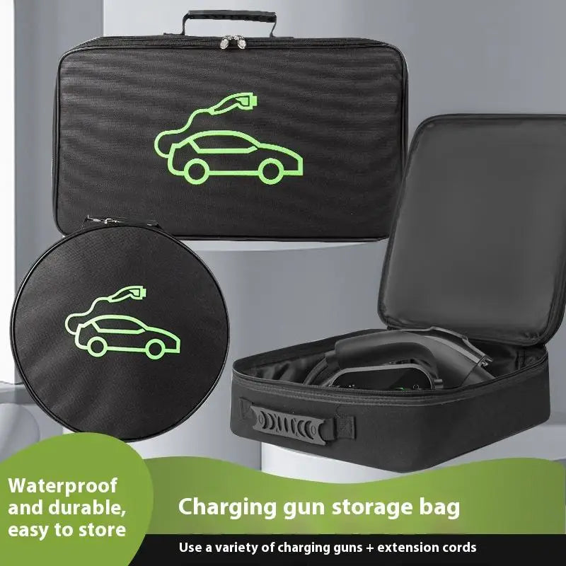 Electric Car Battery Jumper Cable Plugs Bag Waterproof EV Car Charging Cable Sockets Storage Organizer For Charging Cables Cords Oasis Select