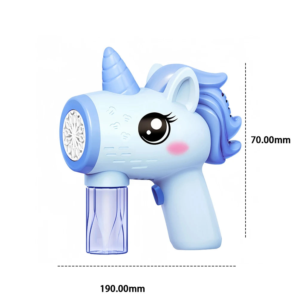 Unicorn Electric Bubble Gun Toy with LED Lights for Kids 3–6 Electric Bubble Gun Oasis Select