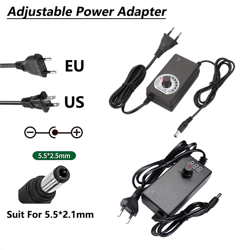 Power Supply Adjustable 3V 5V 9V 12V 24V 36V Power Supply Adapter Transformer AC 220V 110V TO DC 3V 12V 24V For LED Strip Light Oasis Select