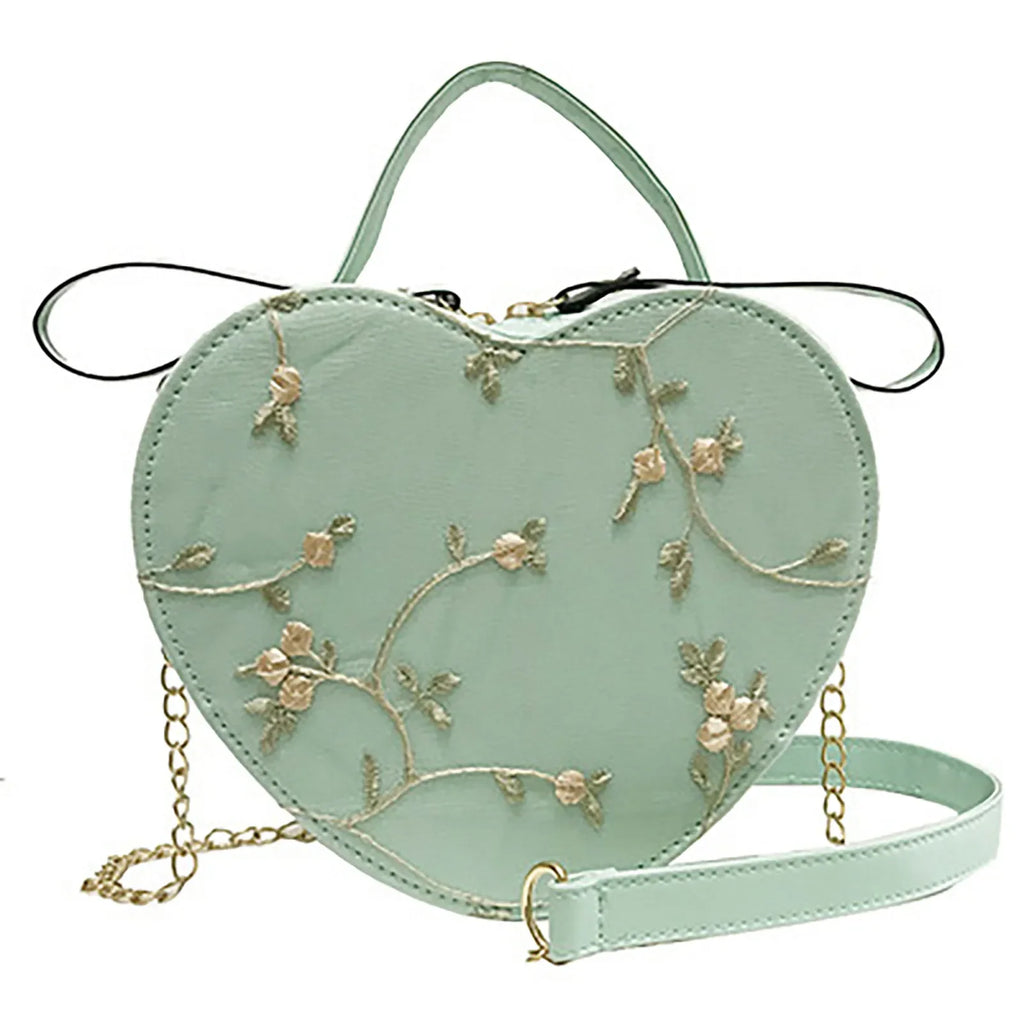 Women Sweet Crossbody Bag PU Leather Handbags with Lace & Flower Pattern for Commuting Business Travel Oasis Select 17x21x6cm 3