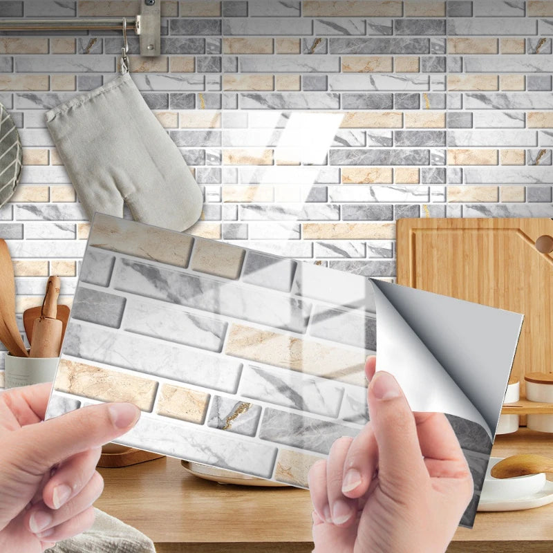 Wall Stickers Home Renovation Crystal Tiles Self-adhesive Flooring Kitchen Oil Resistant Decorative Tiles Material PVC Oasis Select