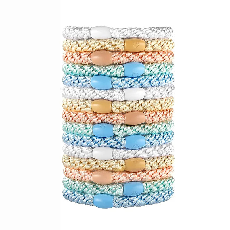 10pcs 5mm Black Mix Elastic Hair Ties Hair Bands No Damage Soft Ponytail Holders Hair Accessories for Girls Women Oasis Select Light Blue