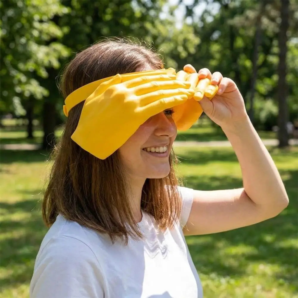 3D Printing Palm Sun Hat Heart Hands UV Protection Hand Shape Sun Visor Adjustable Hands-Free Outdoor Beach Hat Beach Party Oasis Select