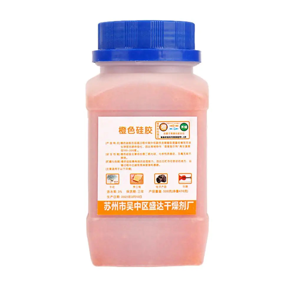 500g Waterproof Moisture Absorber with Packaging Bule Orange Reusable Silica Gel Beads Desiccant Moisture Absorber Dehumidifier Oasis Select A