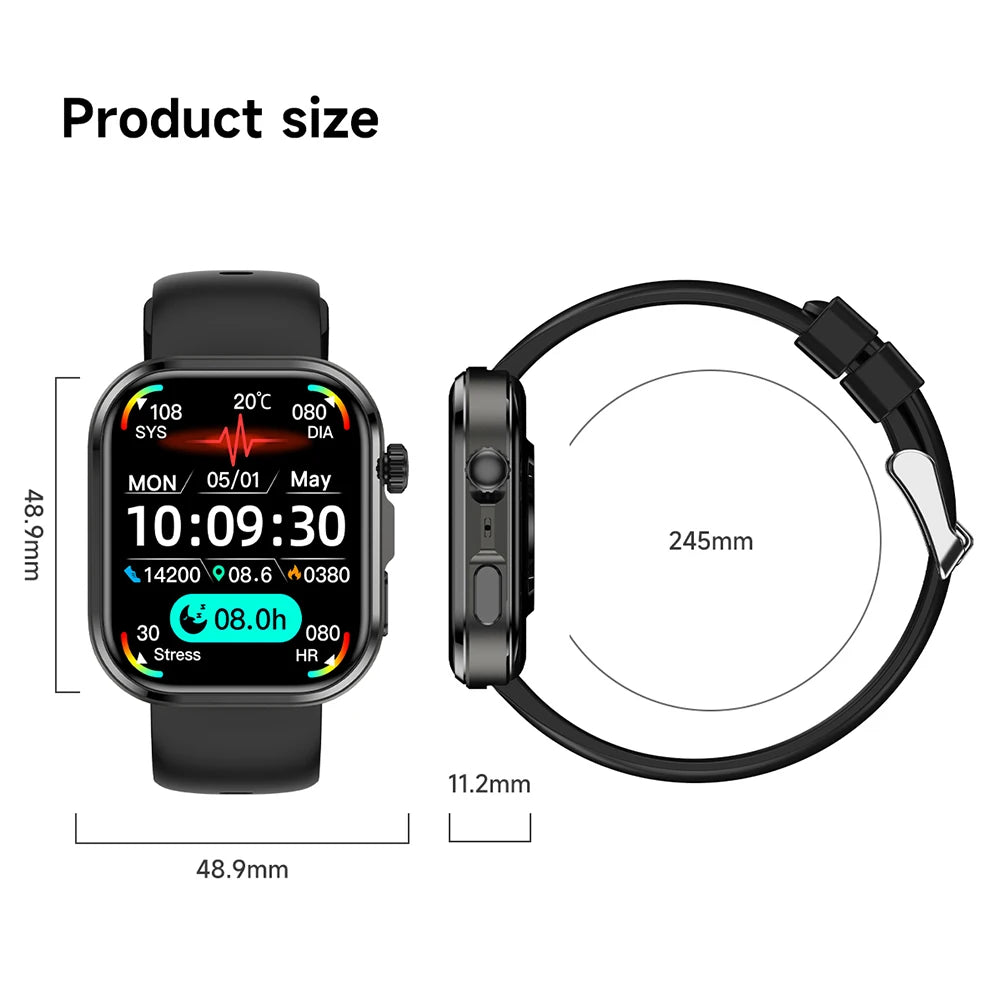 Health Analysis Smartwatch 7/24H Healthy Smart Watches Men Women Motion Tracking ECG+PPG Sleep Blue Tooth Call For IOS Android Oasis Select