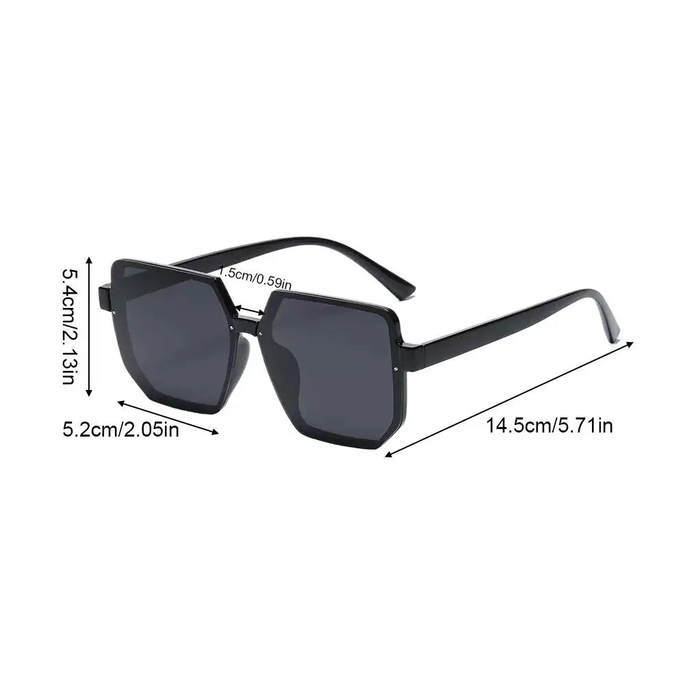 Oversized Square Rimless Sunglasses UV400 – Unisex Vintage