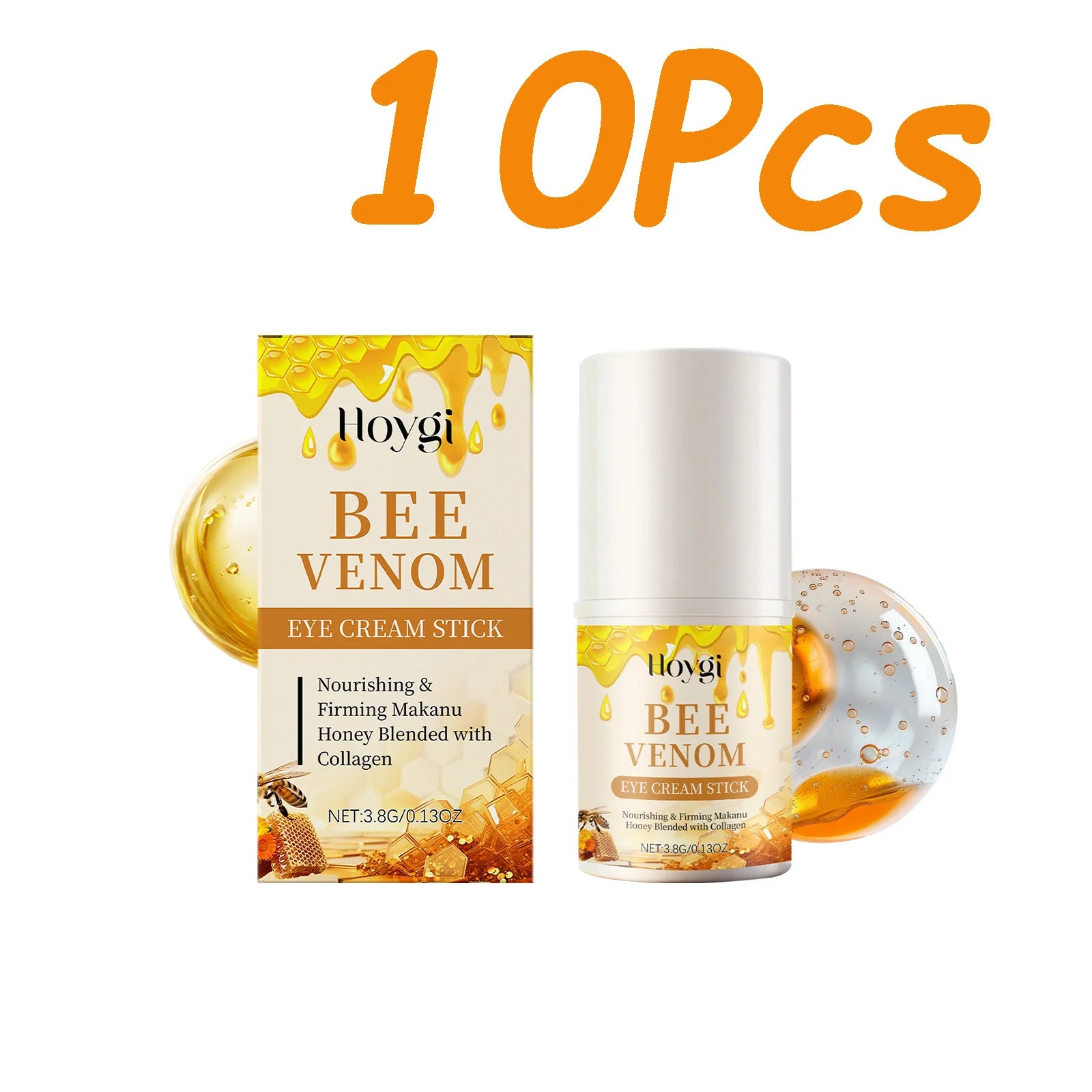Bee Venom Firming Eye Cream Stick Dark Circles Remove Eye Bags for Under Eye Honey Lifting Brightening Anti-Puffiness Eye Care Oasis Select 10 x 3.8g Boxed