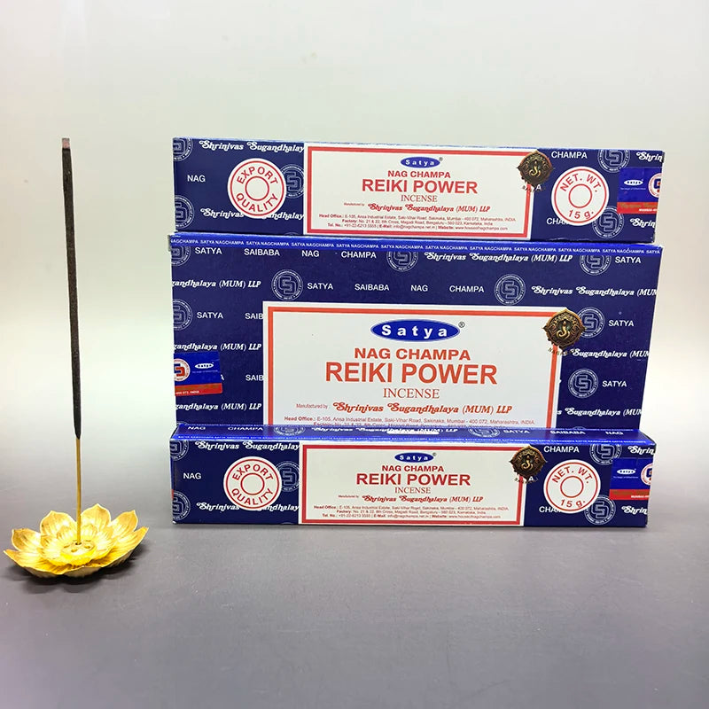 Reiki Power Incense Sticks India Satya Incenses Home Fragrance Sandalwood NAG Champa Flavors Household 6/12box Line Aromatherapy Oasis Select