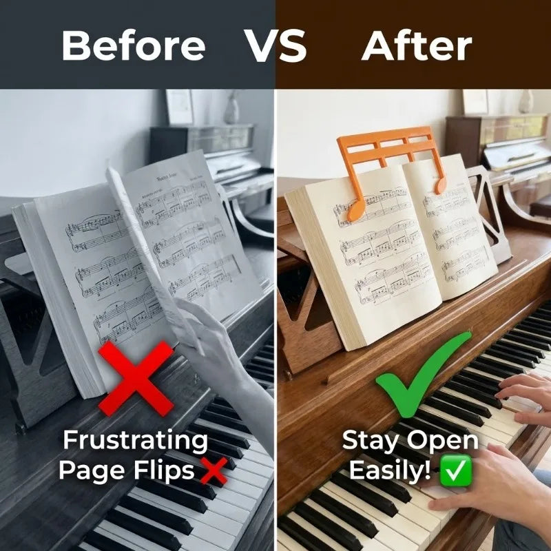 Creative Musical Note Book Stand 3D Printed Music Symbol Book Clip Music Clip Keep Books Open Flat for Reading Performance Tools Oasis Select