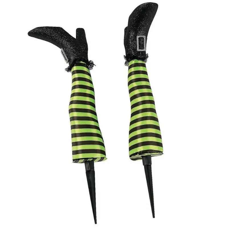 Halloween Lawn Outdoor Garden Decoration Props Evil Witch Legs Inverted Evil Witch Feet Boots Stakes Courtyard Oasis Select