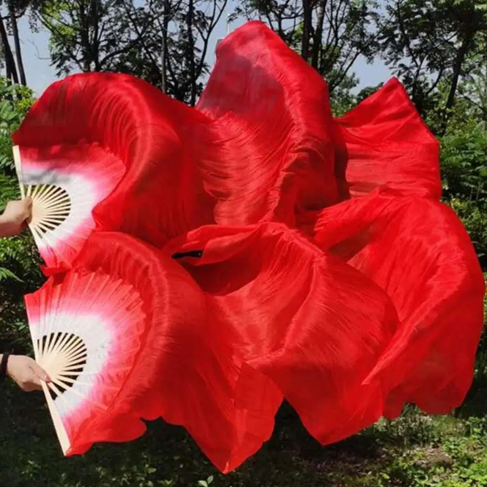 Silk Belly Dance Fans – Double-Sided Bamboo 120cm Fan Dance Performance Fan Oasis Select