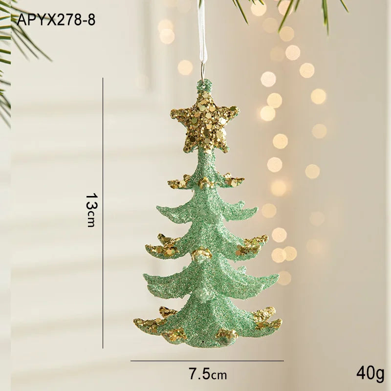Christmas Painted Green Cone Balls Hanging Pendants Merry Christmas Tree Decoration for Home Xmas Ornament Gift Navidad Oasis Select Christmas tree