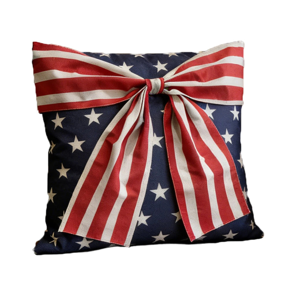 4th of July Patriotic Pillow Cover – Stars & Stripes Cushion Holiday Pillow Cover Oasis Select B One Size