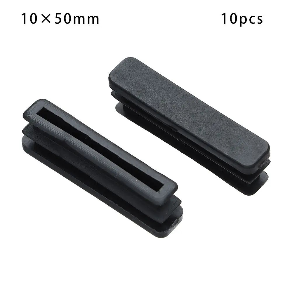 10Pcs Plastic Black Chair Feet Tube Cap Furniture Non-slip Foot Protective Pad Steel Rectangular Tube Plug Dust-Proof Foot Cover Oasis Select 10 50mm