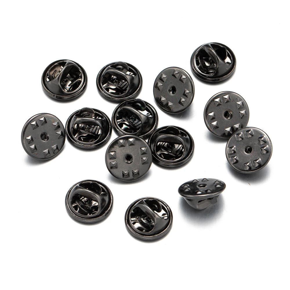 200Pcs Butterfly Clutch with Blank Pins Backs Tie Tacks Replacement for DIY Craft& Badge Jewelry Making -Locking Pin Backs Oasis Select Gun Black Base 200 Pieces