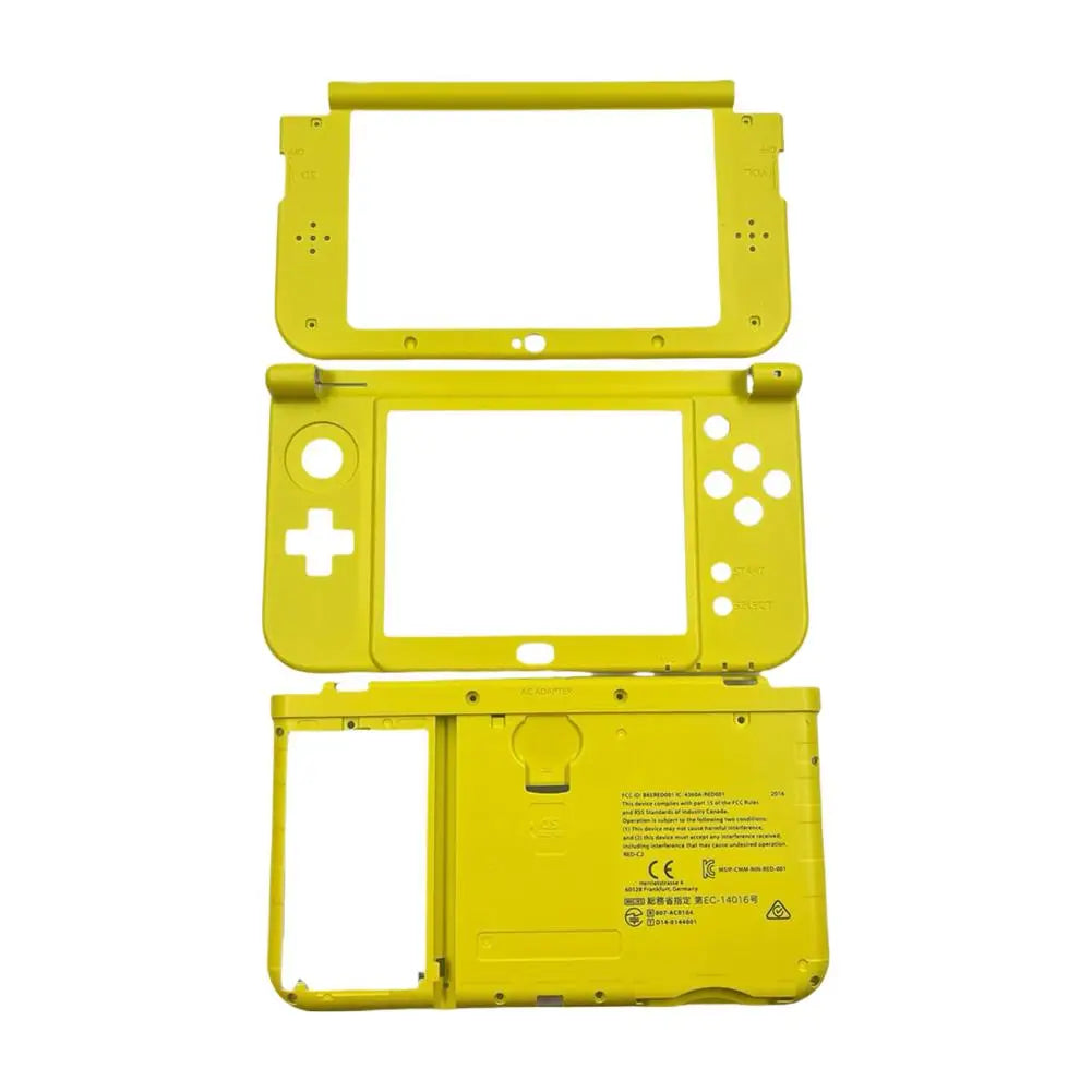 For NEW 3DS XL Replacement Complete Housing Case Set Middle Housing Shell Hinge Part Bottom Middle Shell Cover Plastic Frame Oasis Select Yellow