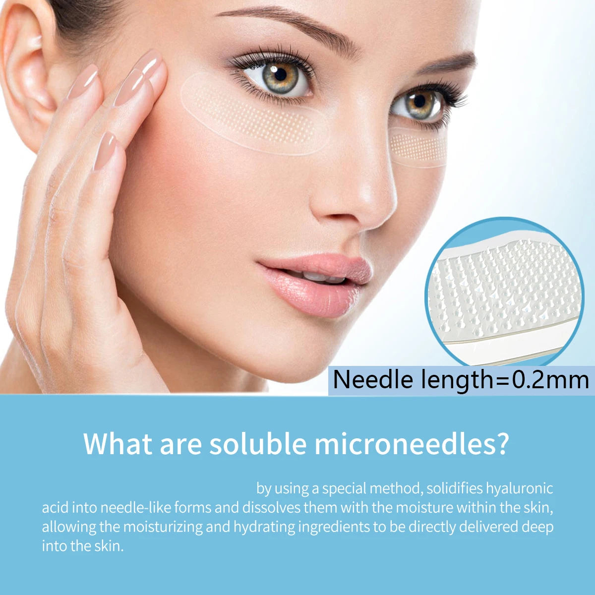 Hyaluronic Acid Microneedle Eye Patches – 3 Pairs, Hydrating