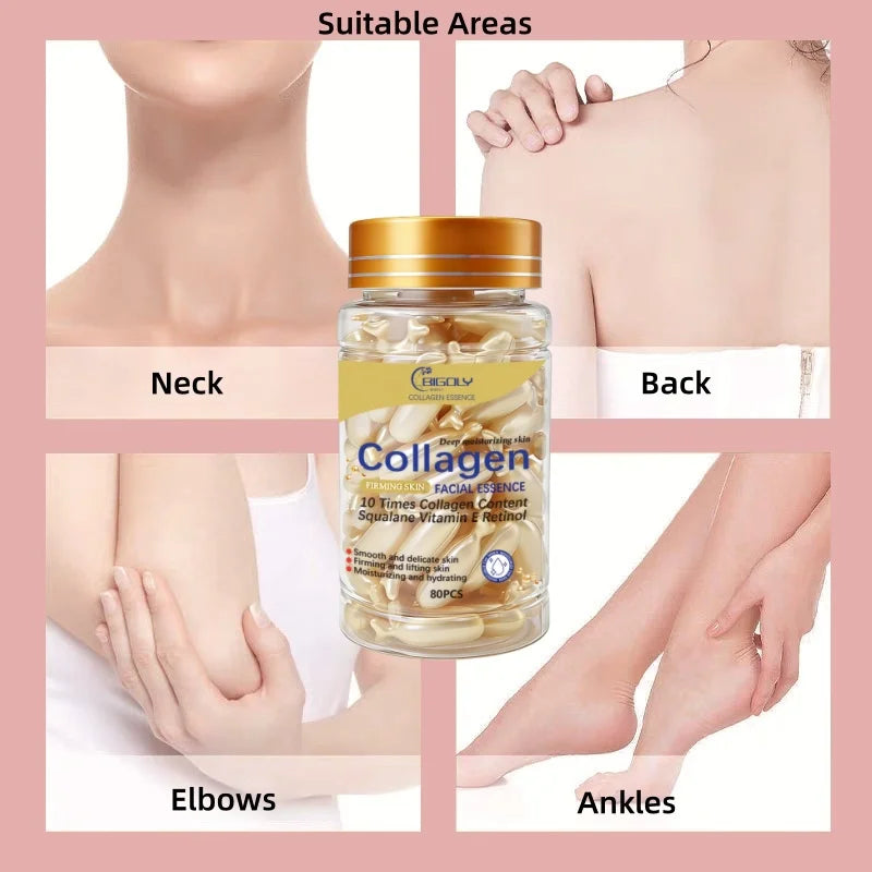 80 Collagen Facial Essence Capsules – Firming & Moisturising Serum Collagen Face Serum Oasis Select