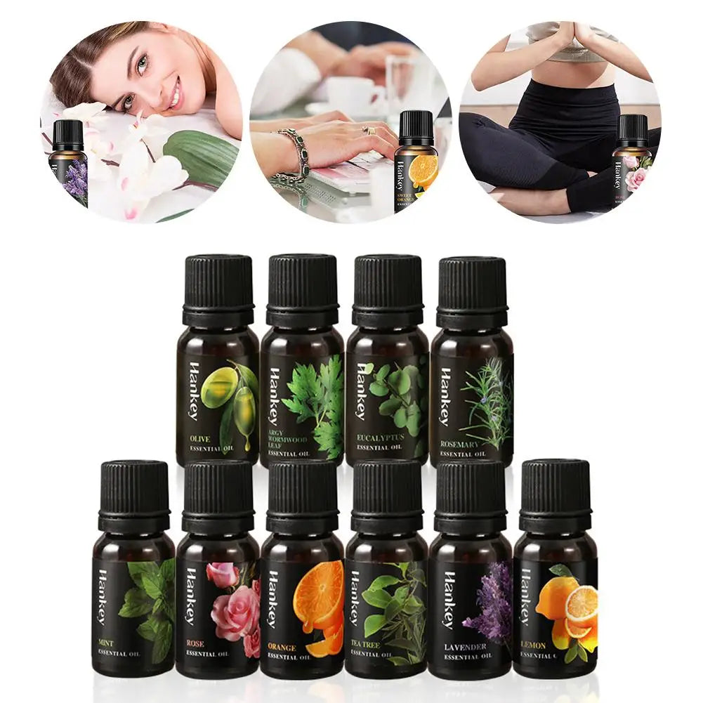 10ML Lavender Rose Lemon Olive Eucalyptus Orange Rosemaxy Wormwood Ginger Green tea Oil Oasis Select