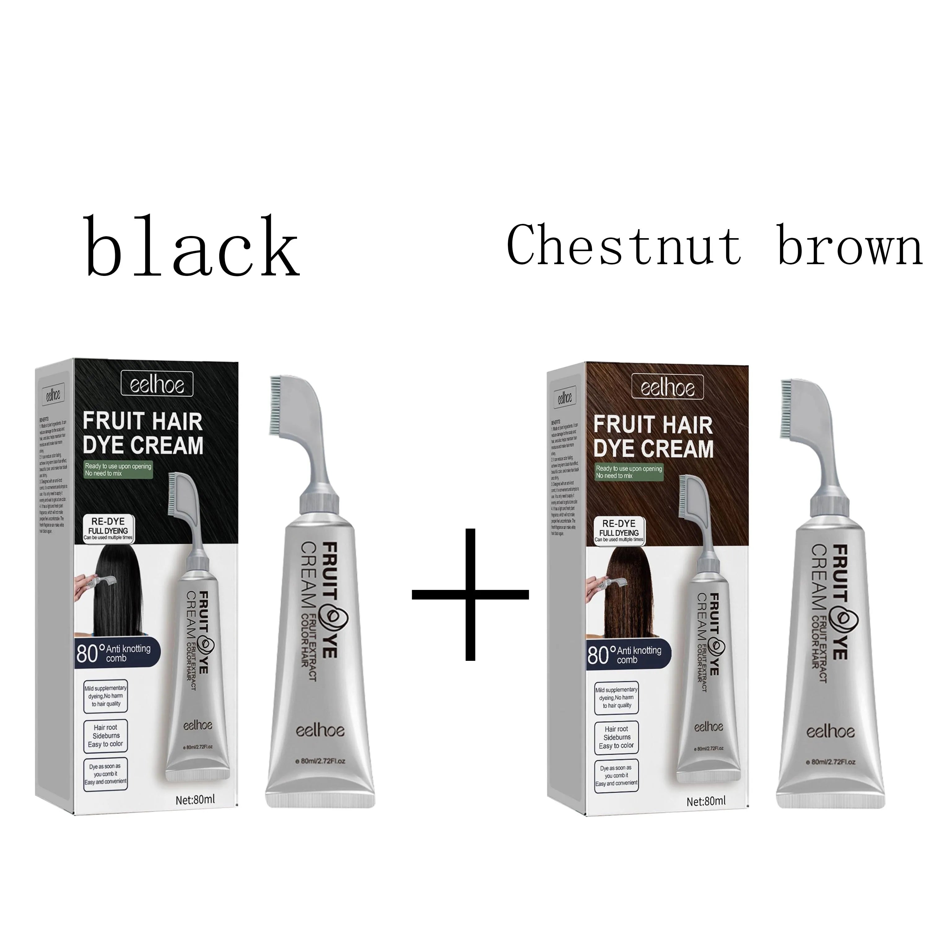 Fruit & Vegetable Hair Color Cream – Gentle Long-Lasting Black Hair Color Cream Oasis Select 2-in-1