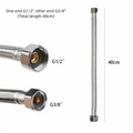 30/40cm Corrugated Water Hose Stainless Steel Large Flow Hot and Cold Water Faucet Inlet Hose Explosion-proof Oasis Select A-40cm
