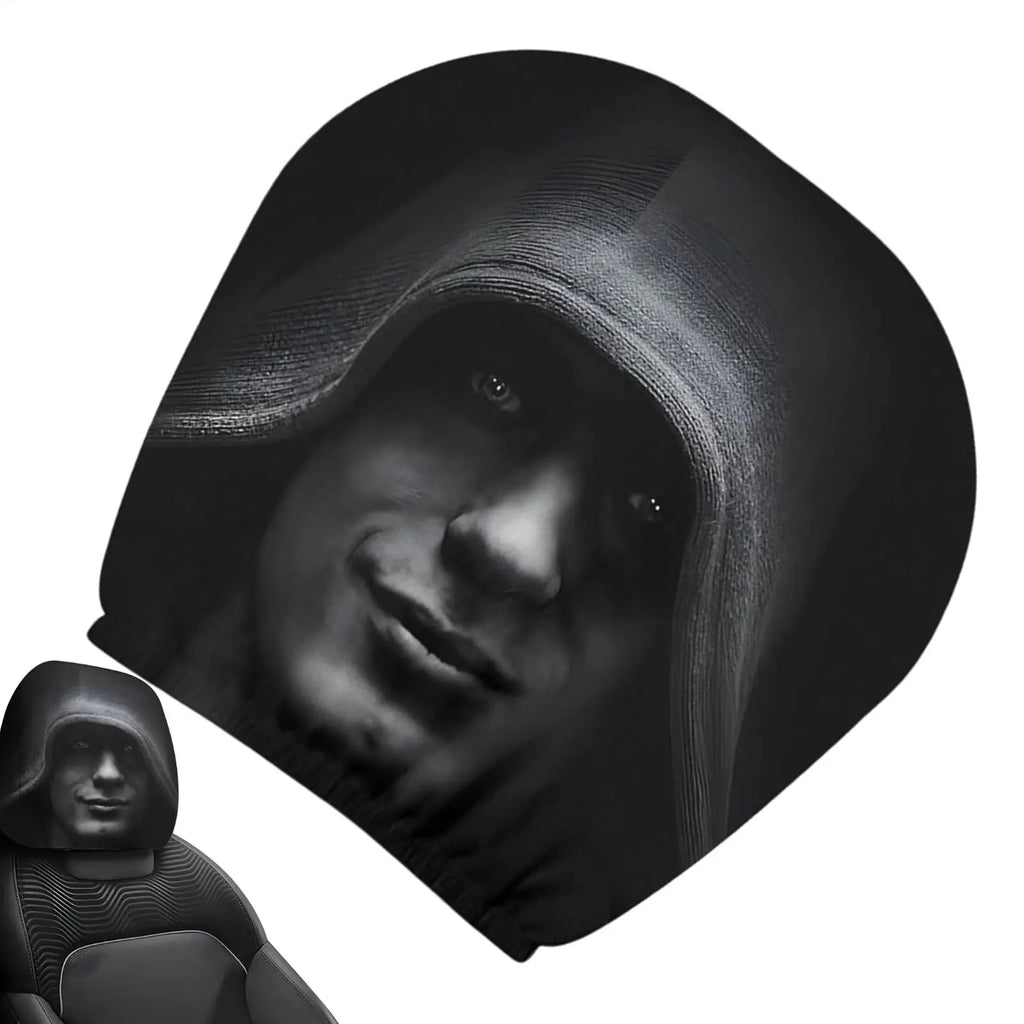 Car Headrest Cover Halloween Stretchy Head Rest Protector Mysterious Figure Pattern Headrest Cover for Automotive Vehicle SUV Oasis Select