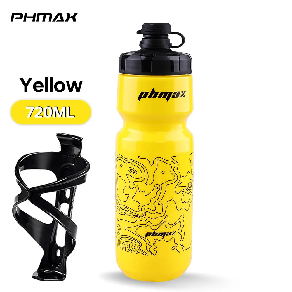 PHMAX 720ML Bicycle Water Bottle Lightweight Outdoor Sport Portable Cycling Kettle MTB Road PP Large Capacity Bike Cup Oasis Select Yellow-T