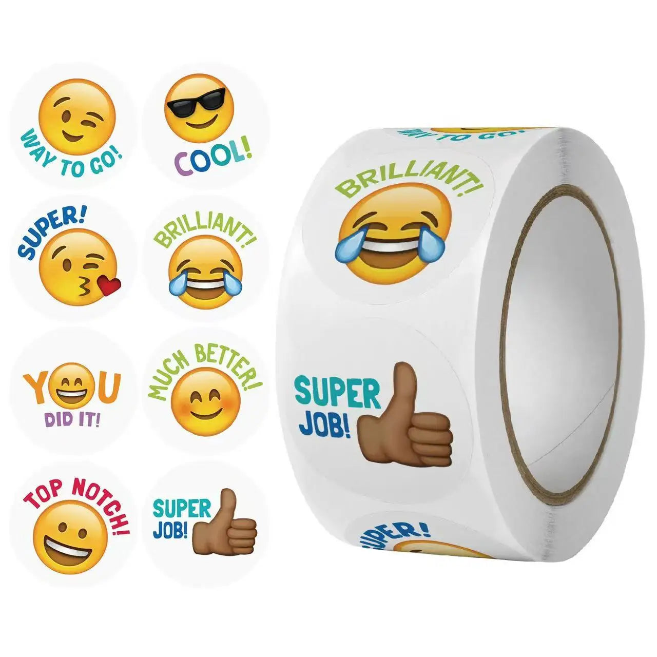 500pcs/Emotional Stickers Reward Stickers Smiling Face Design Fashion Emotional Text Thanksgiving Stickers, Paper Packaging Oasis Select A