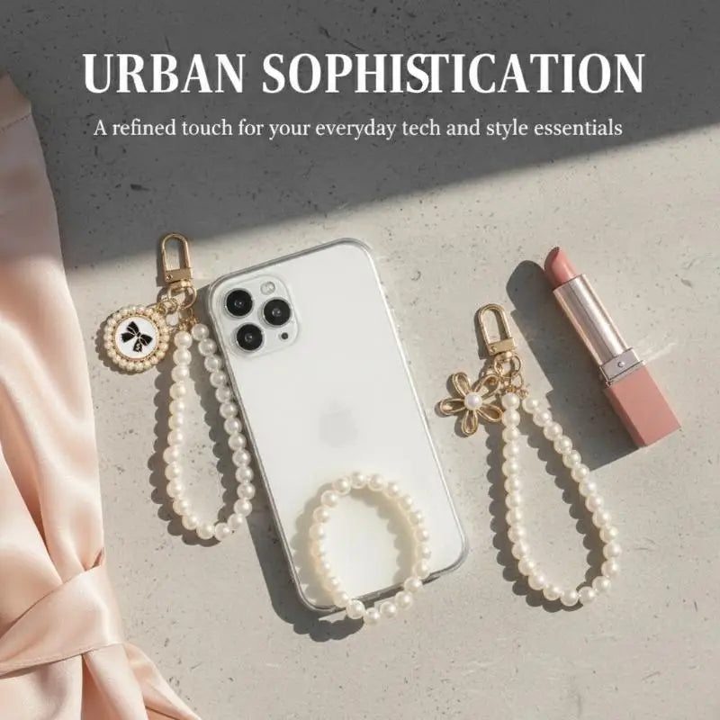 Pearl Flower Keychain Charm – Beaded Bag & Phone Pendant Keychain Charm Oasis Select