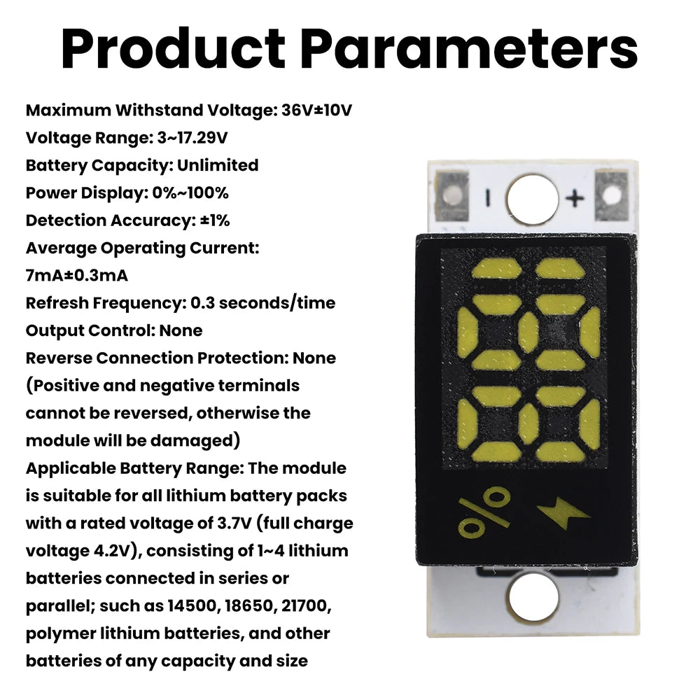 Mini Power Display Indicator 1S-4S Lithium Battery Capacity Tester Battery LED Digital Electricity Display Module Oasis Select