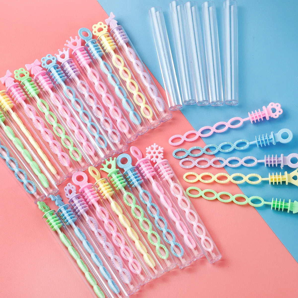 12/24Pcs Summer Romance Bubble Wands Pastel Mini Dip Sticks for Outdoor Dates Wedding Party Favors Cute Goody Bag Gifts Couple Oasis Select