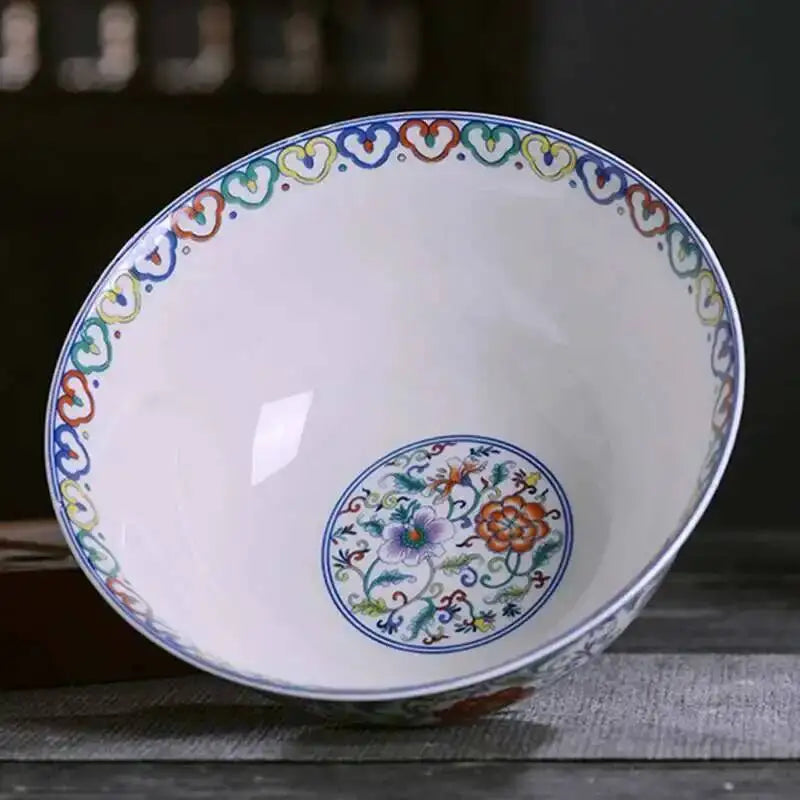 Jingdezhen Ceramic Bone Chinese Rice Porridge Bowl Soup Noodles Antique Bowl Oasis Select