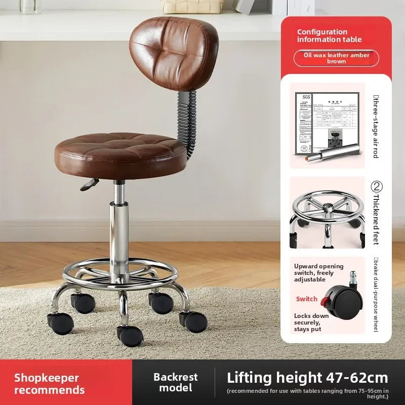 Beauty stool pulley beauty salon barber shop lift chair big work stool hair home backrest round stool Oasis Select 7