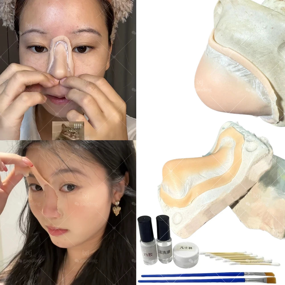Professional Silicone Fake Nose Chin Kit Skin-friendly Reusable Realistic Cosplay Special Effects Photography Costume Party Use Oasis Select