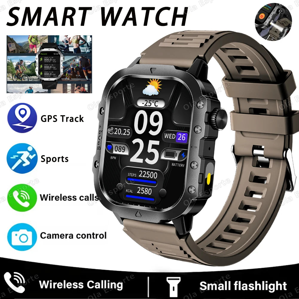 Ola Esporte 2.01" HD Smart Watch – Bluetooth & LED Flashlight