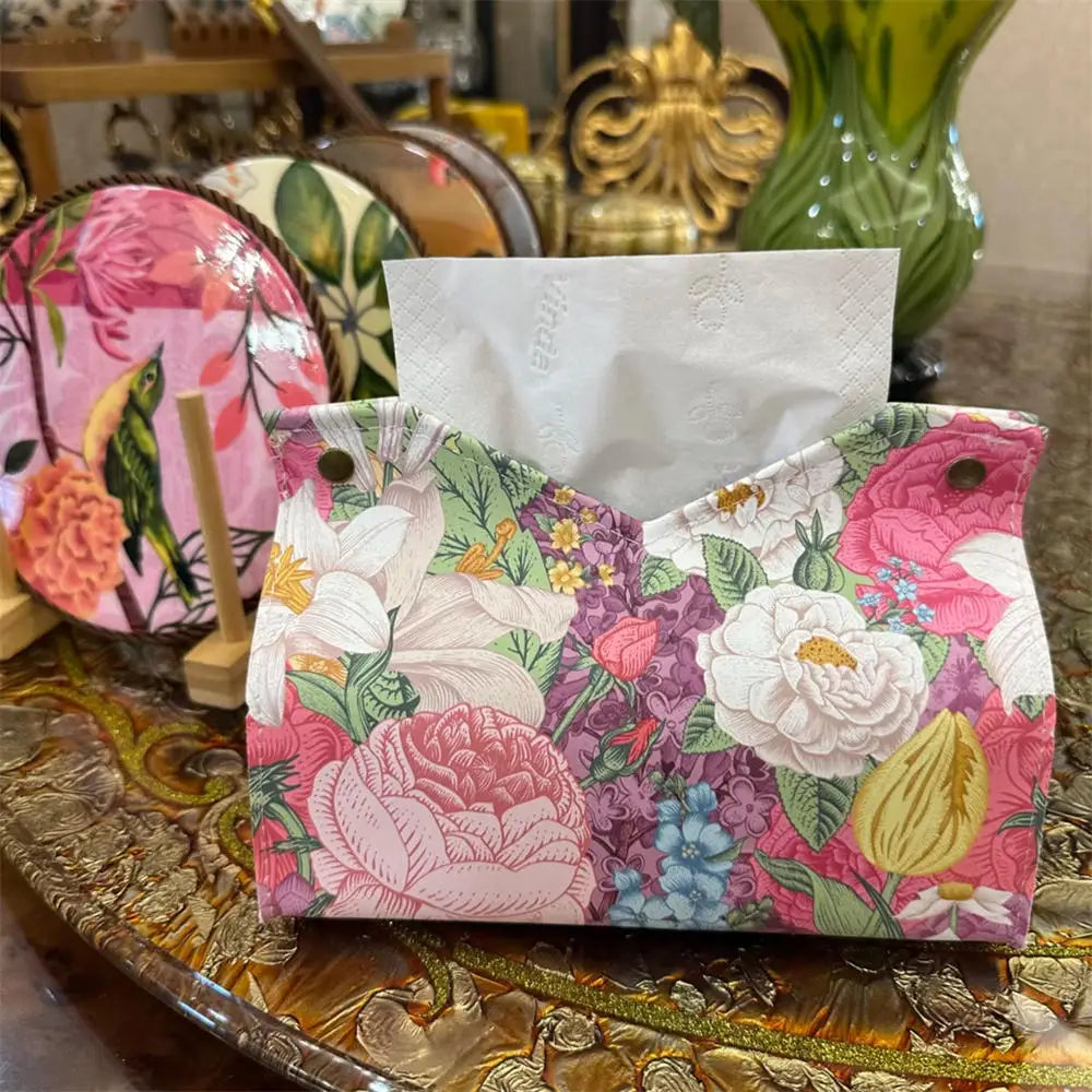 PU Leather Napkin Holder Tissue Bag Foldable Paper Organizers Box Oasis Select Purple