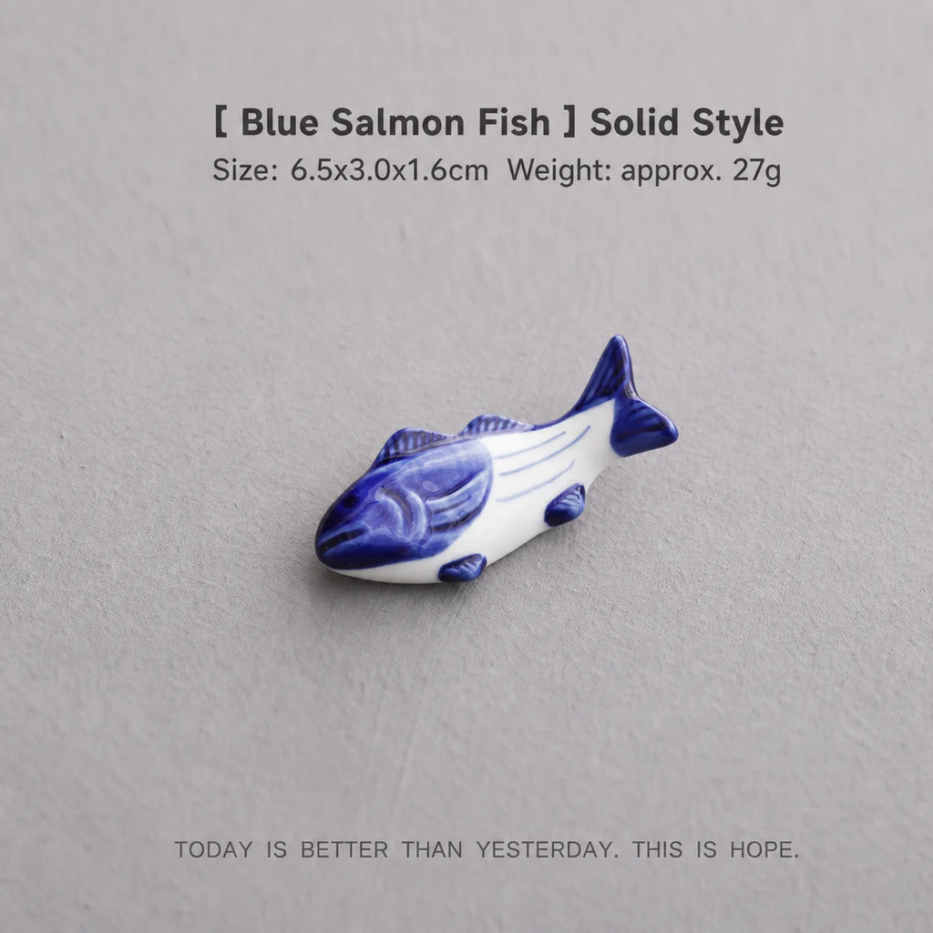 Ceramic Fish Chopstick & Pen Holder – Decorative Desk Ornament