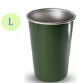 Stainless Steel Cup Stackable Water Cup Picnic Drinkware Traveling Camping Tumbler Outdoor Beer Milk Mug Water Cup Oasis Select Green L