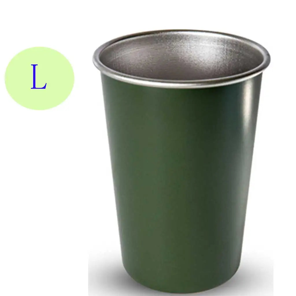 Stainless Steel Cup Stackable Water Cup Picnic Drinkware Traveling Camping Tumbler Outdoor Beer Milk Mug Water Cup Oasis Select Green L