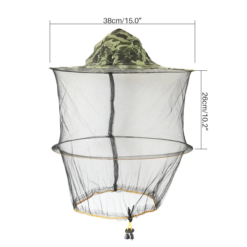 BeeKeeping Protective Bee Hat Anti Two-Layer Head Top Camouflage Hat-Veil Combo Bee Hat Bug Mesh Mask Beekeeping Tools Oasis Select Antibee hat1