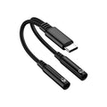 USB-C to Dual 3.5mm Audio Adapter DAC Microphone Connector Cable for Phone15 16 Oasis Select A1