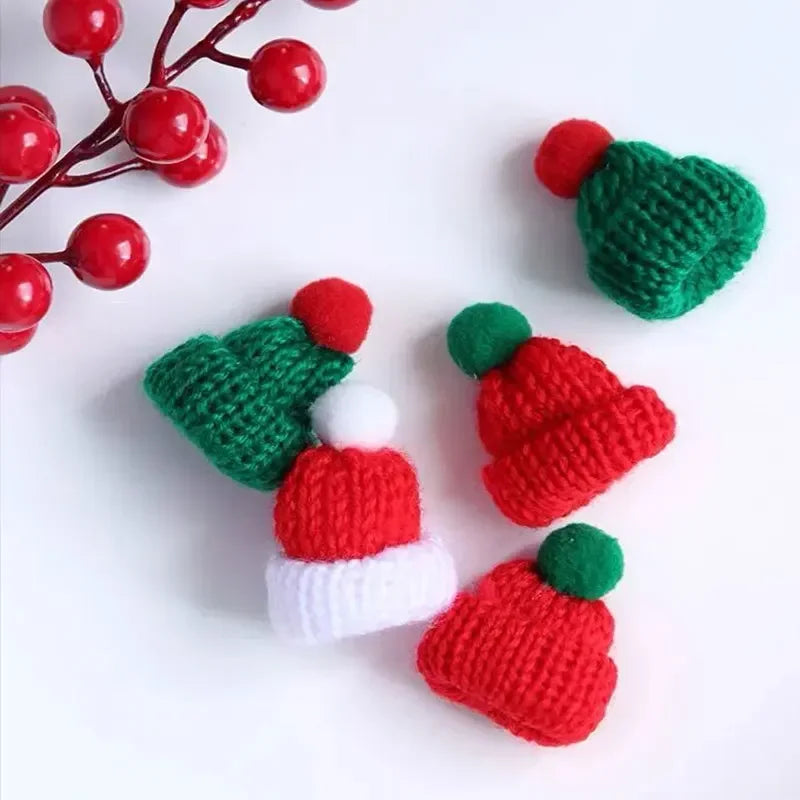 Mini Christmas Wine Bottle Covers Santa Hats Scarf Christmas Scarf Santa Hats for Dolls Home Decor Christmas Supplies Oasis Select